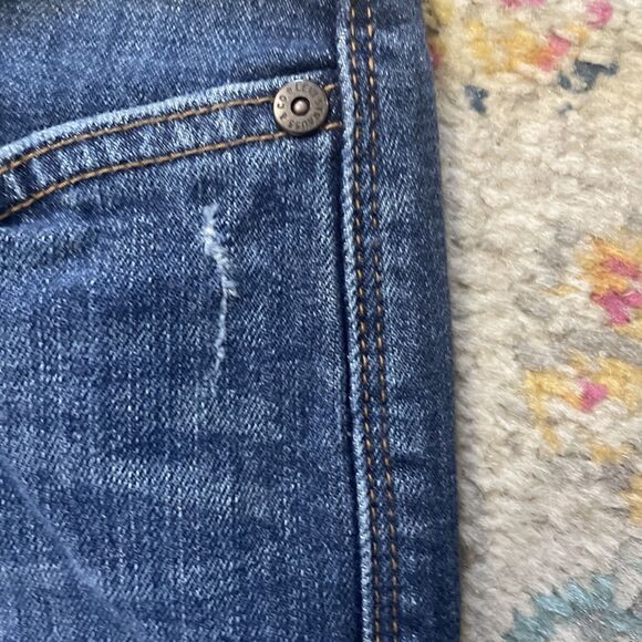 LEVI'S Boot Cut 525 Perfect Waist Stretch Jeans Blue Size 14 Light Distressing - Picture 5 of 11